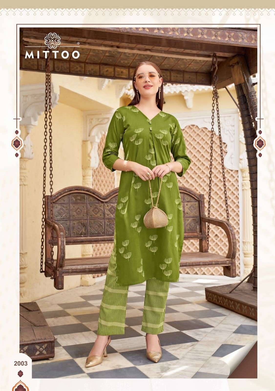  Floral Style By Mittoo 2001 To 2006 Series Beautiful Festive Suits Colorful Stylish Cotton Kurtis At Wholesale Price